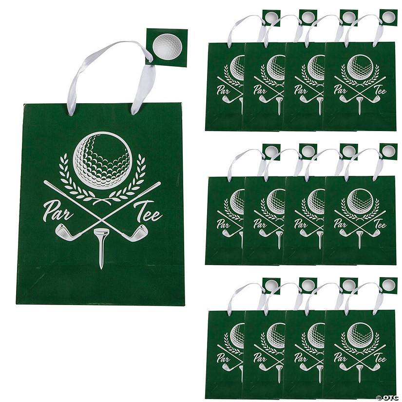 7 1/4" x 9" Medium Golf Party Paper Gift Bags - 12 Pc. | Oriental Trading Company