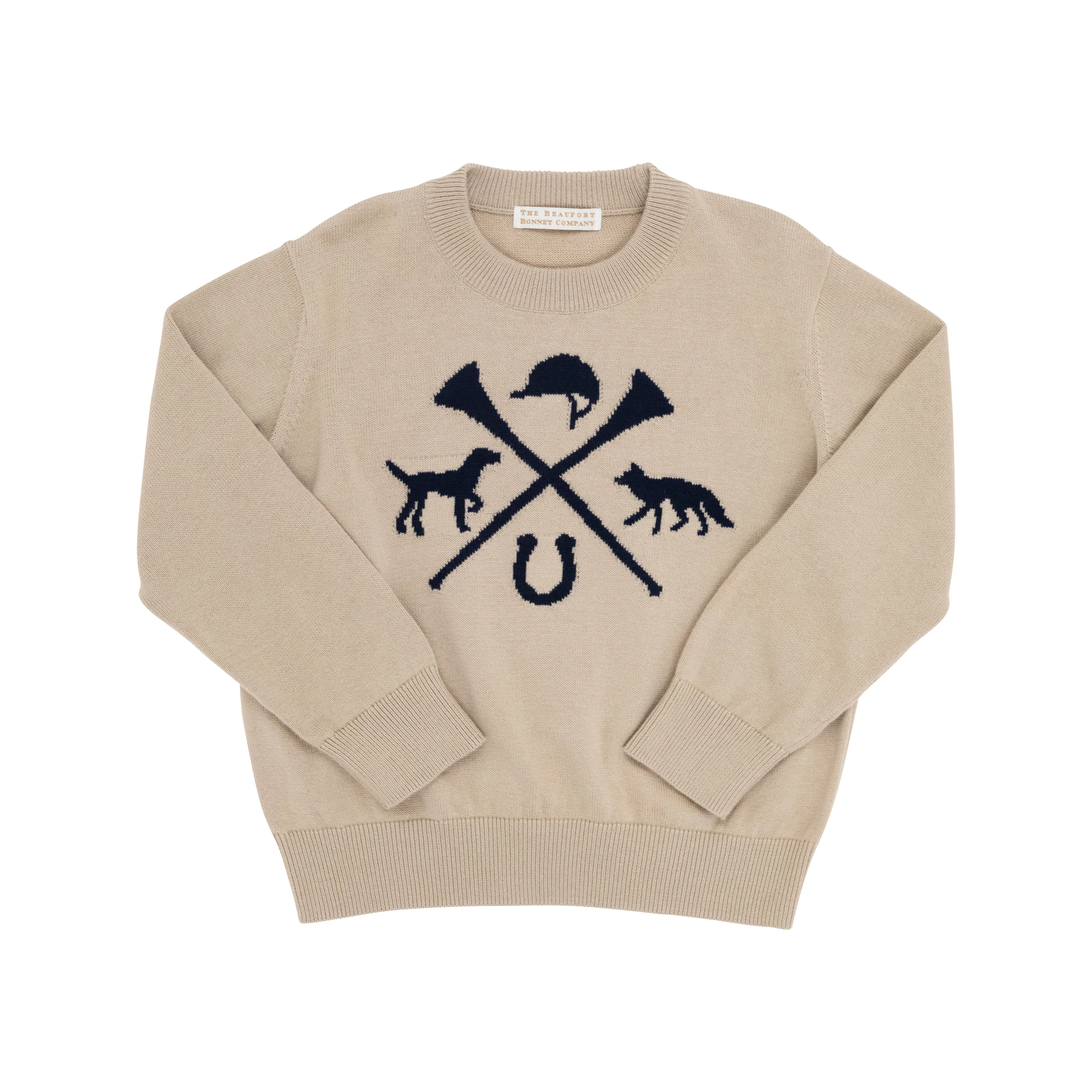 Isaac's Intarsia Sweater - Keeneland Khaki with Hunt Club Intarsia | The Beaufort Bonnet Company