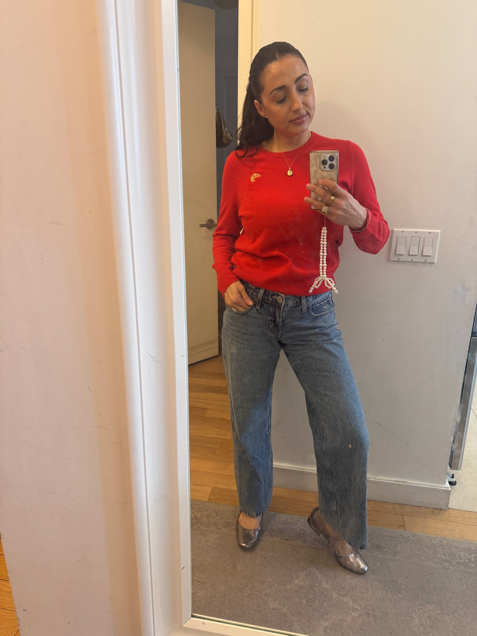 Red croissant cashmere sweater  🥐 ❤️ 

#LTKGiftGuide #LTKStyleTip