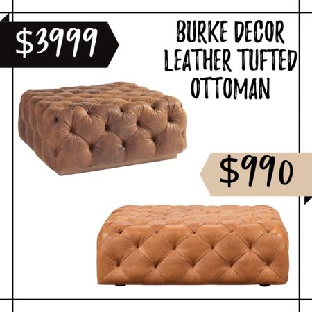 Two great tufted leather ottomans in different price points! 

#LTKhome