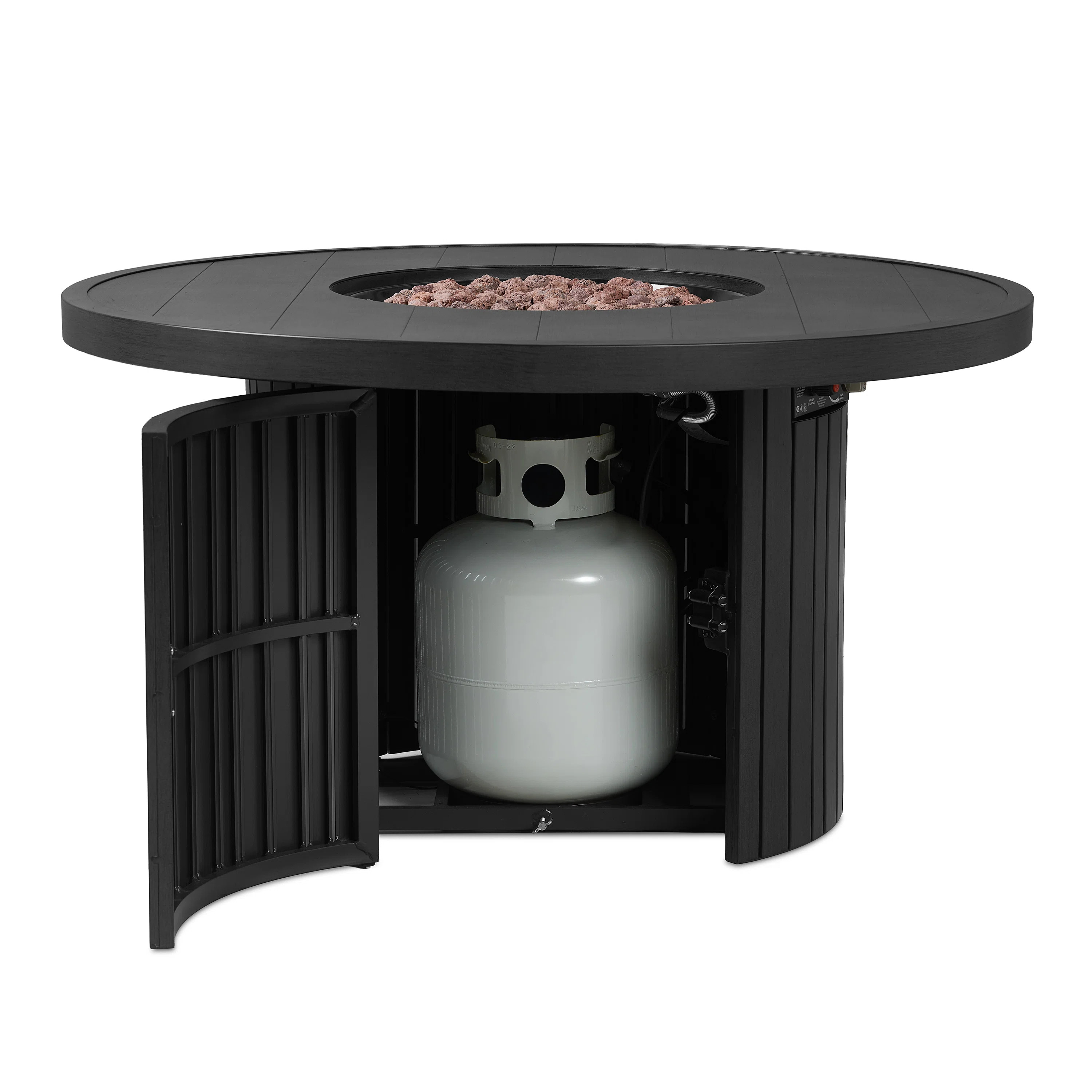 Real Flame Calvin 44" Round Metal Propane Fire Pit Table With Hidden Tank | Wayfair | Wayfair North America