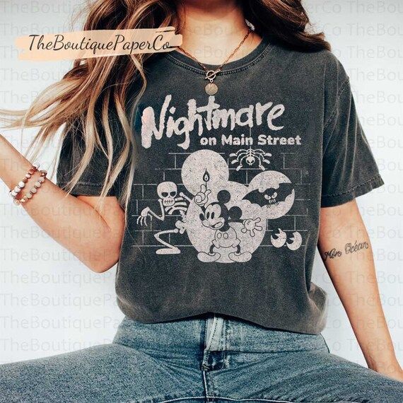 Nightmare on Main Street Mickey Halloween Shirt Disney - Etsy | Etsy (US)