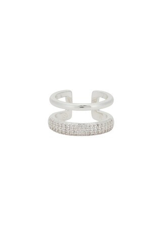 Ettika Pave Double Band Ring in Silver from Revolve.com | Revolve Clothing (Global)