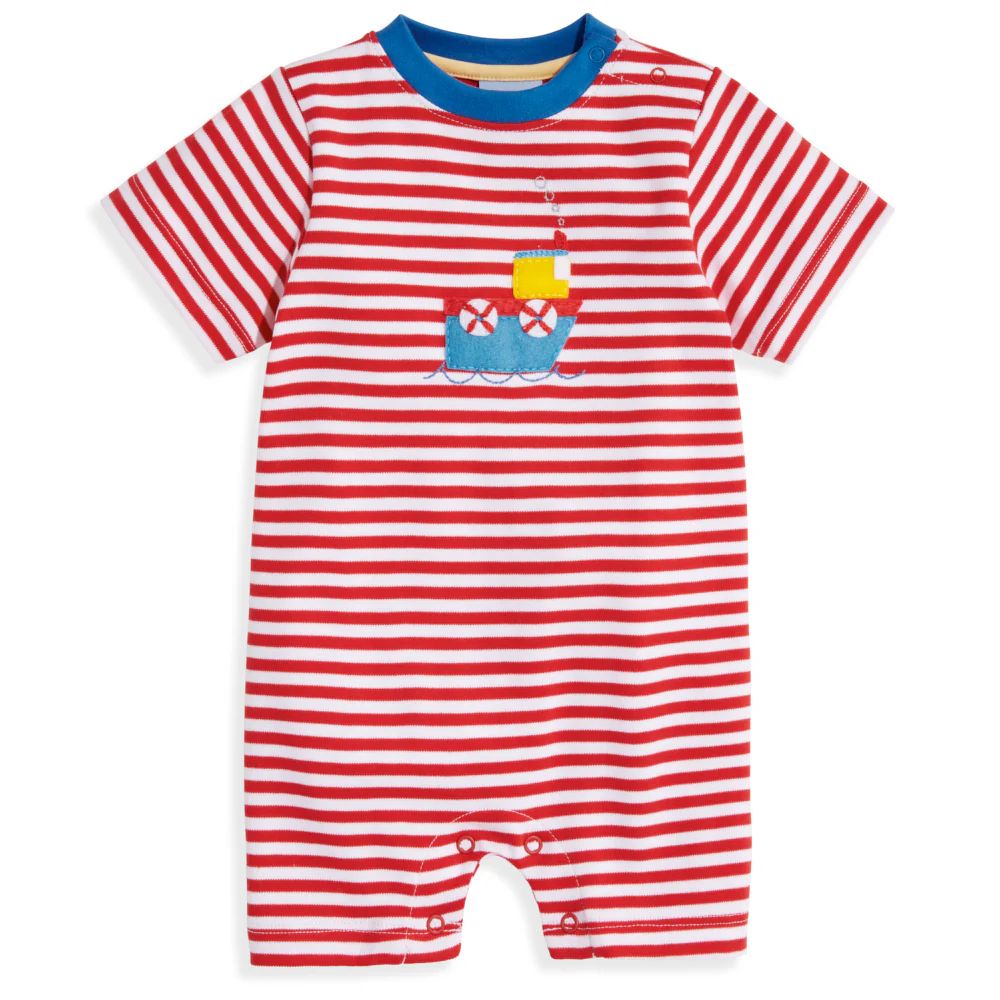 Boy's Applique Pima Romper | bella bliss 