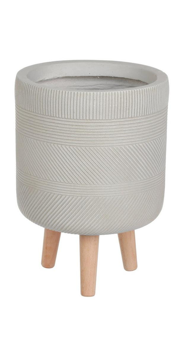 9" Ribbed Decorative Planter - Tan-Tan-7762611145926   | Burkes Outlet | bealls