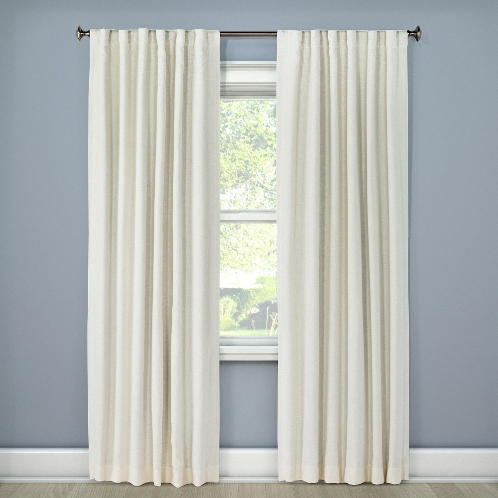 Linen Look Lightblocking Curtain Panel Cream (Ivory) (50""x108"") - Threshold | Target