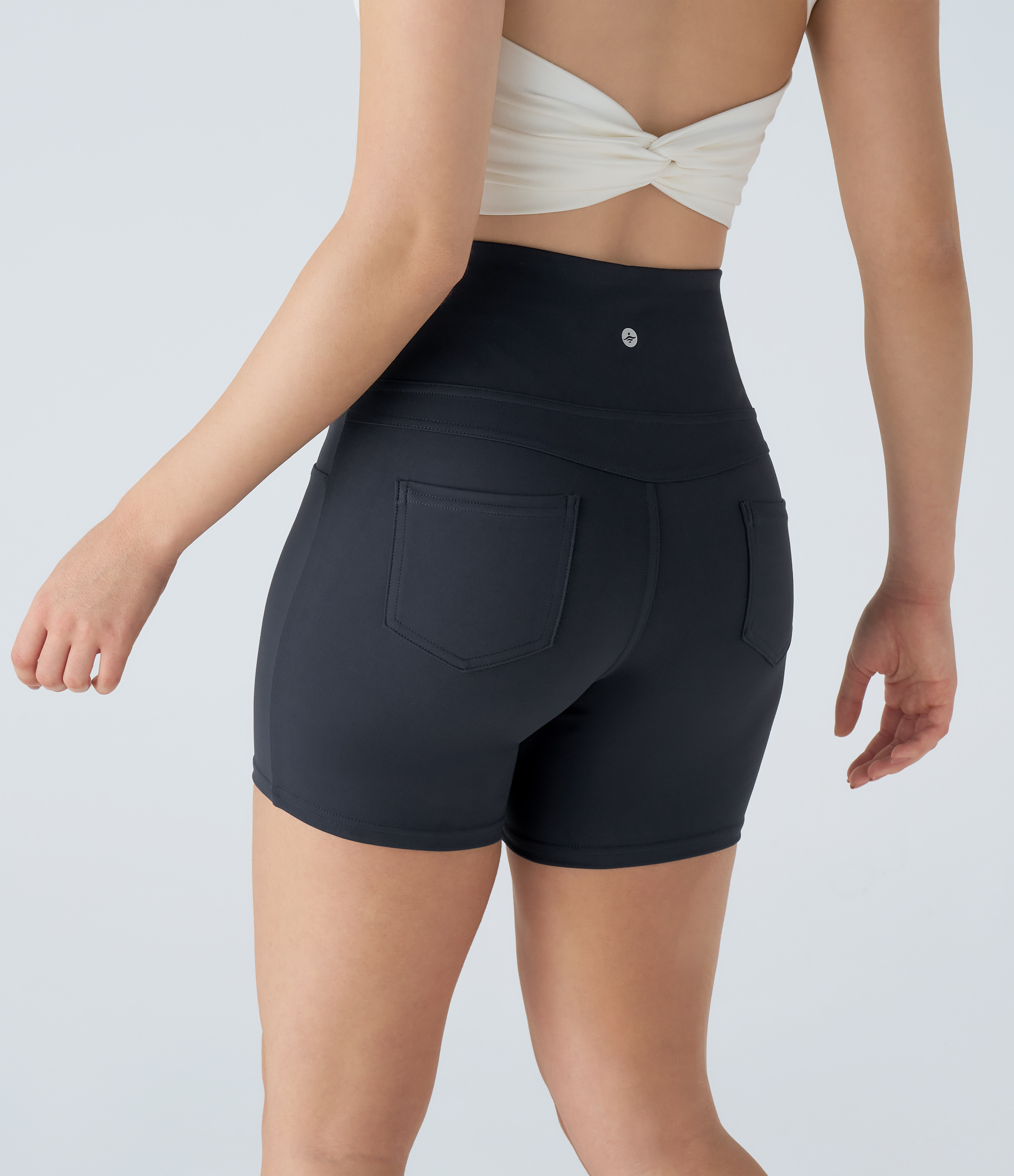 Halara High Waisted Pocket Yoga Biker Shorts 5''  - Midnight Blue - XS biker shorts women black biker shorts womens biker shorts | HALARA