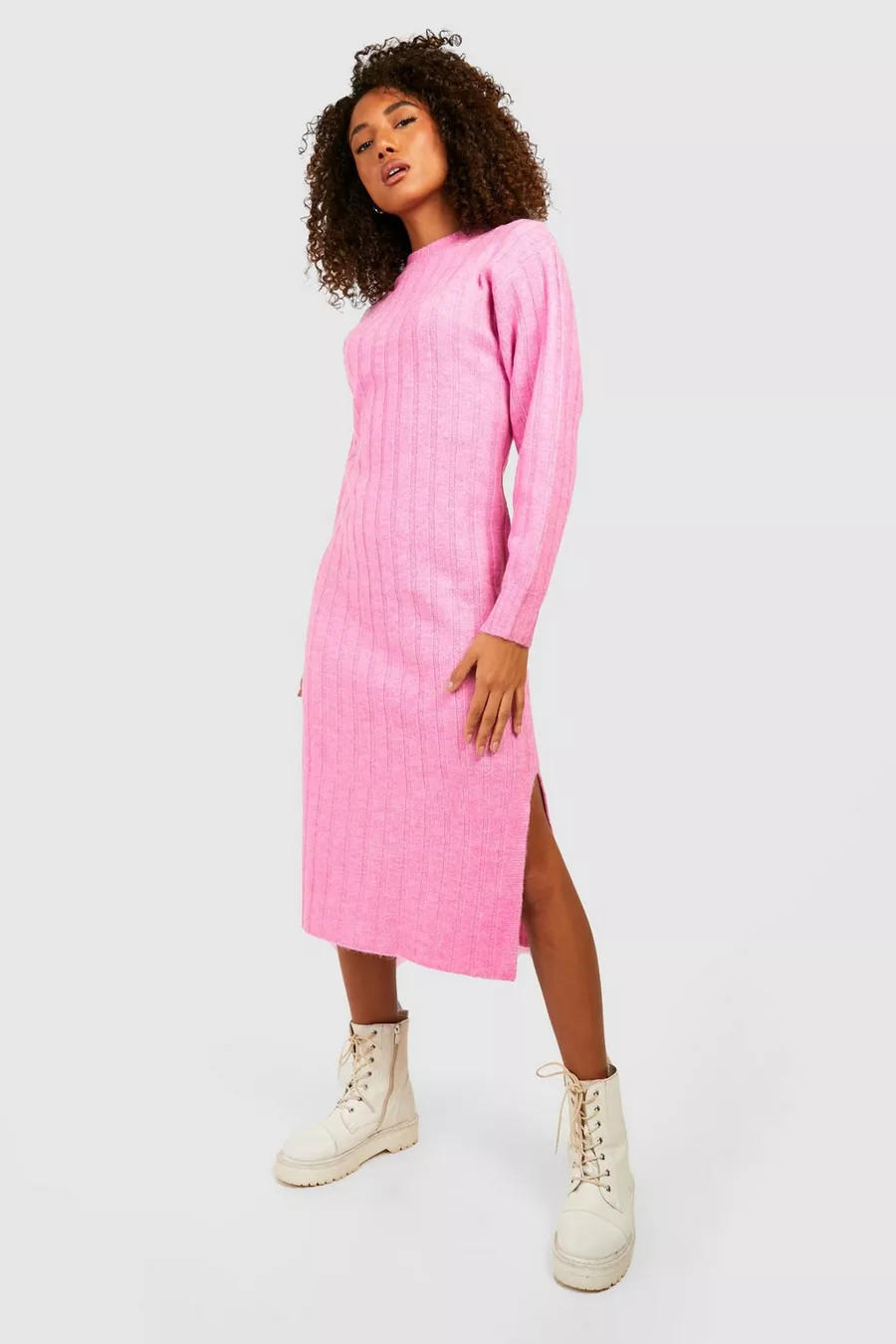 Tall Chunky Rib Soft Knitted Midaxi Dress | Boohoo.com (US & CA)