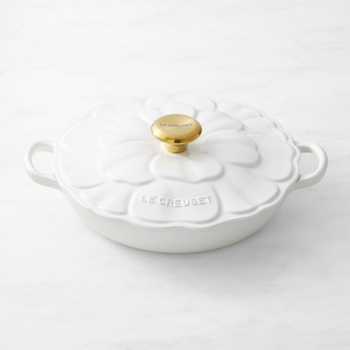 Le Creuset Enameled Cast Iron Petal Braiser, 2 1/4-Qt., White | Williams-Sonoma