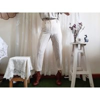 Gilmar Vintage Cream Cropped Pants Womens Xs | Mid Rise Minimalist Summer Spring Casual Trousers 25" | Etsy (CAD)