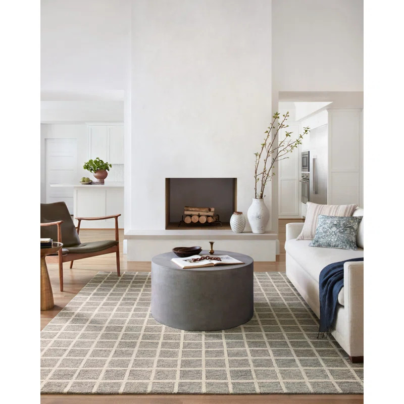 Chris Loves Julia x Loloi Polly Checkered Slate/Ivory Area Rug | Wayfair North America
