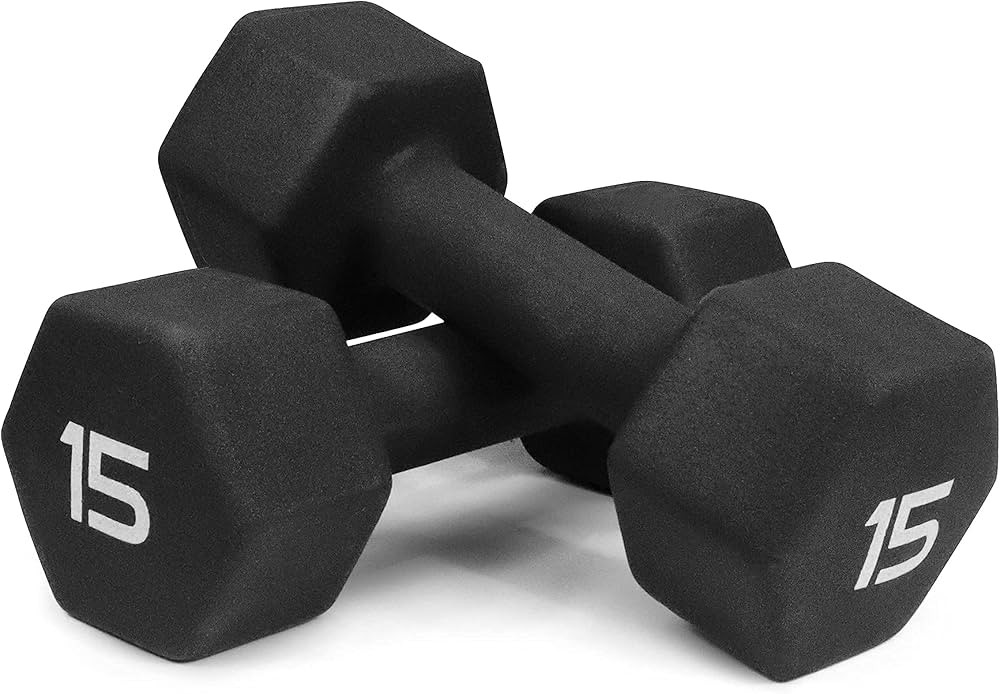 WF Athletic Supply BLACK Neoprene Dumbbells, Non-Slip & Hex Shape, Great for Strength Building & ... | Amazon (US)