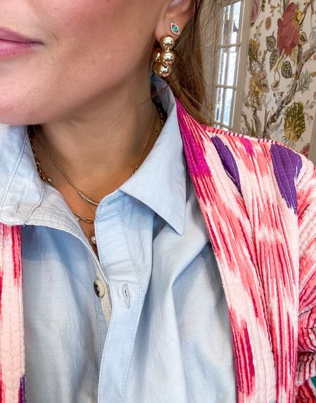 Cutest gold hoop earrings // free people dress & Marea jacket 

#LTKSeasonal #LTKfindsunder100 #LTKstyletip