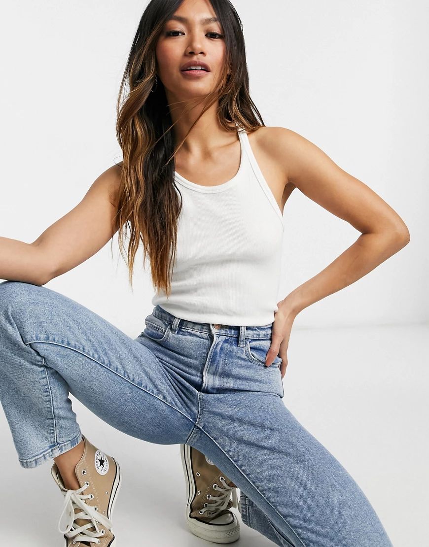 Levi's high neck tank top in white-Grey | ASOS (Global)