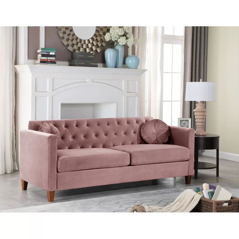 Persaud Velvet 79.5" Square Arms Sofa | Wayfair North America