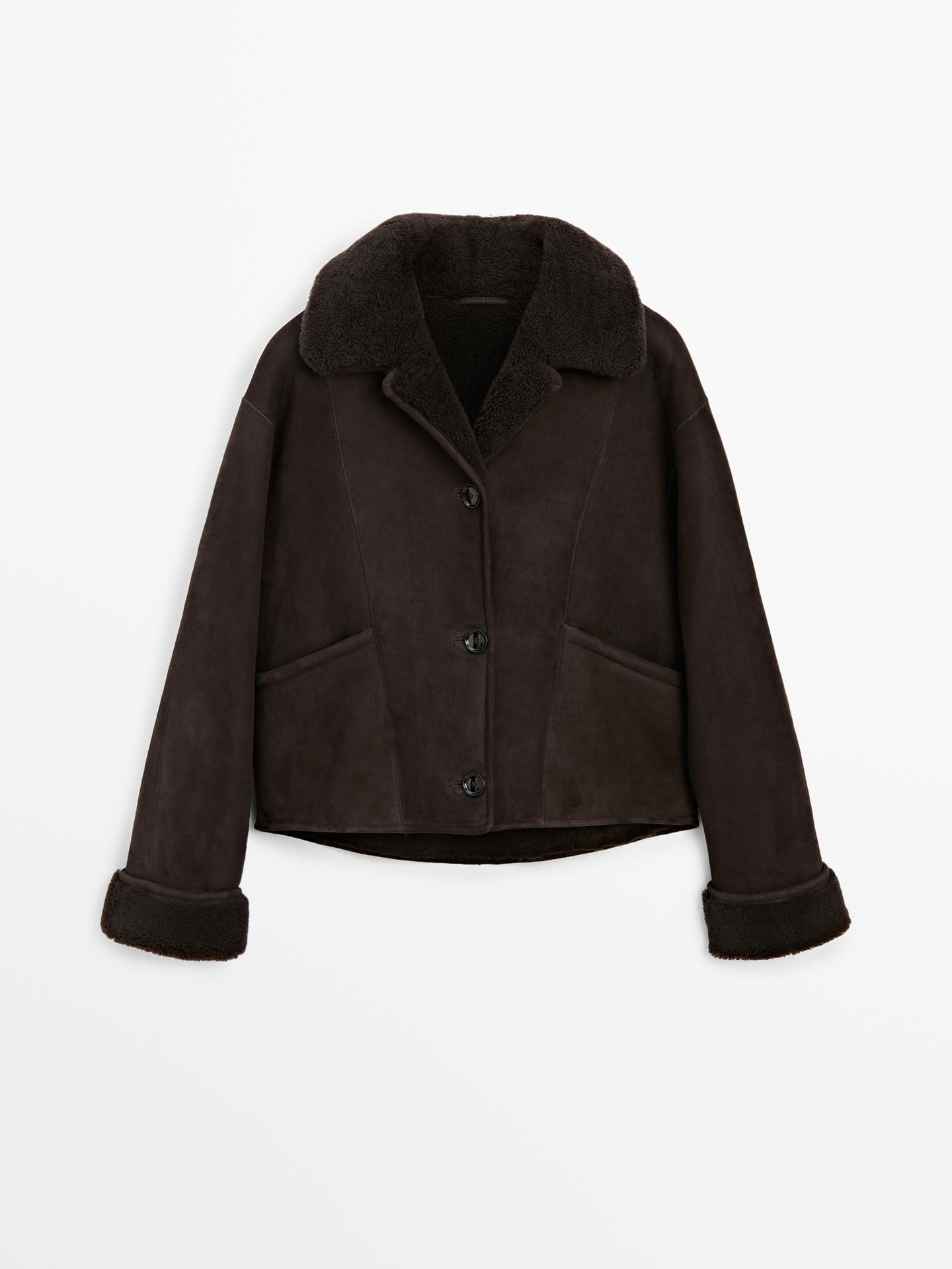 Short shearling coat | Massimo Dutti US