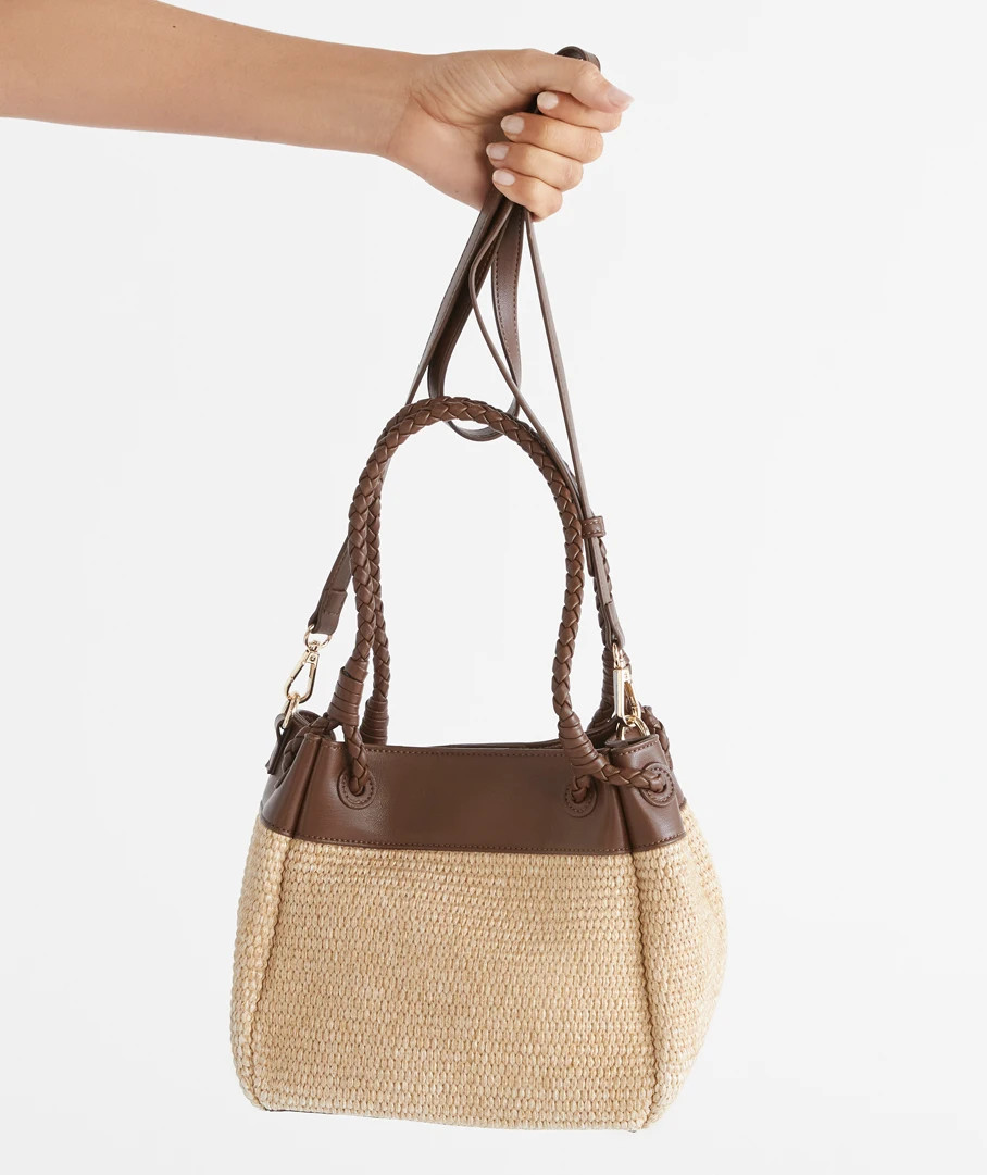Spliced Raffia Bucket Bag | Sussan
