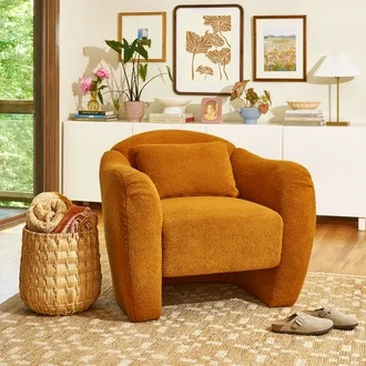 Beautiful Barrymore Teddy Accent Chair by Drew Barrymore, Butterscotch Shearling | Walmart (US)