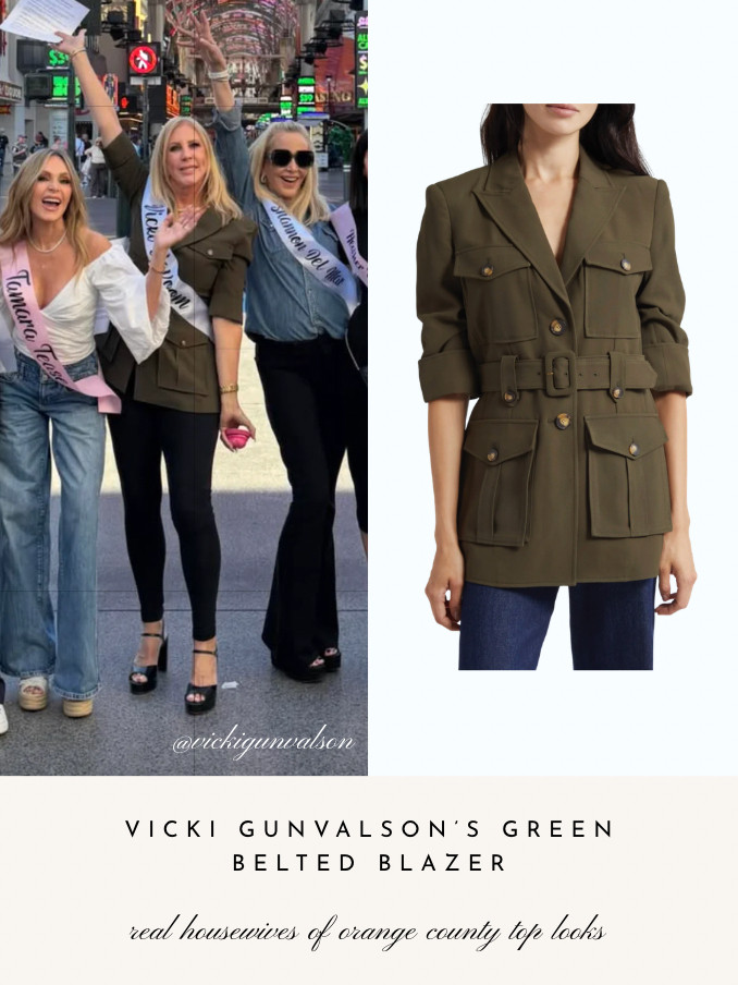 Vicki Gunvalson's Green Belted Blazer 📸= @vickigunvalson 

 