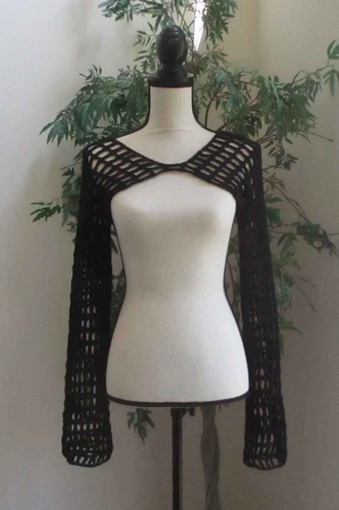 Crochet Shrug, Crochet Sleeves, Long Sleeve Shrug, Mesh Sleeves, Super Crop Top, Cotton Shrug | Etsy (US)