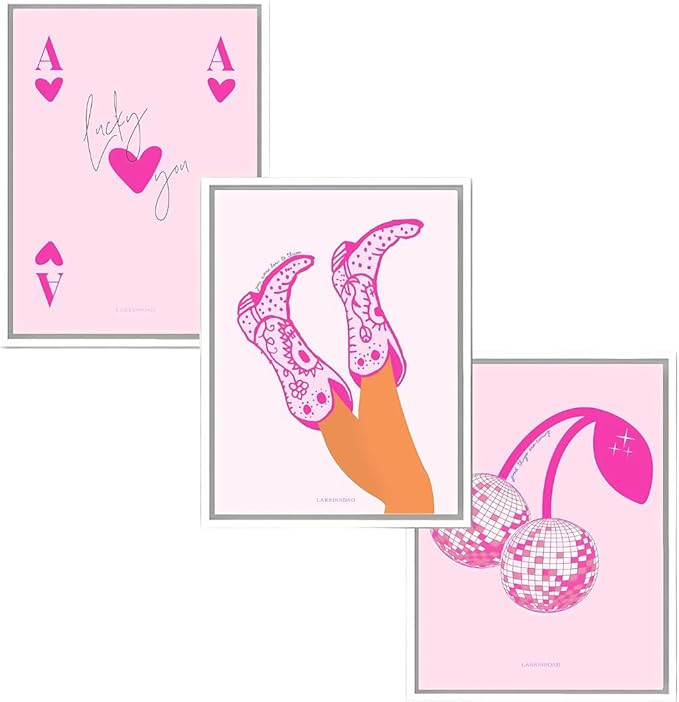LARKINROAD Positive Affirmation 3 Posters - Feel Good Pink Wall Art Set (12 x 16 Unframed) Lucky ... | Amazon (US)