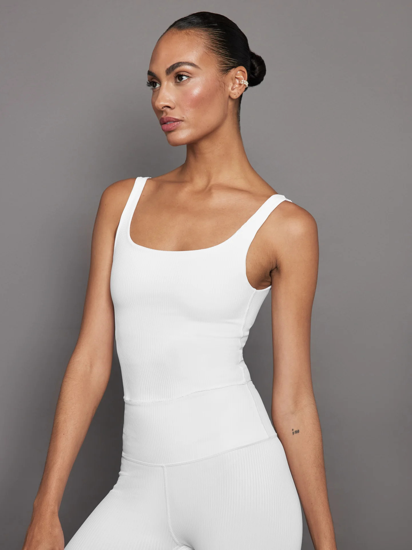Carbon38 Ribbed Tank - White - Size XXS | Carbon38
