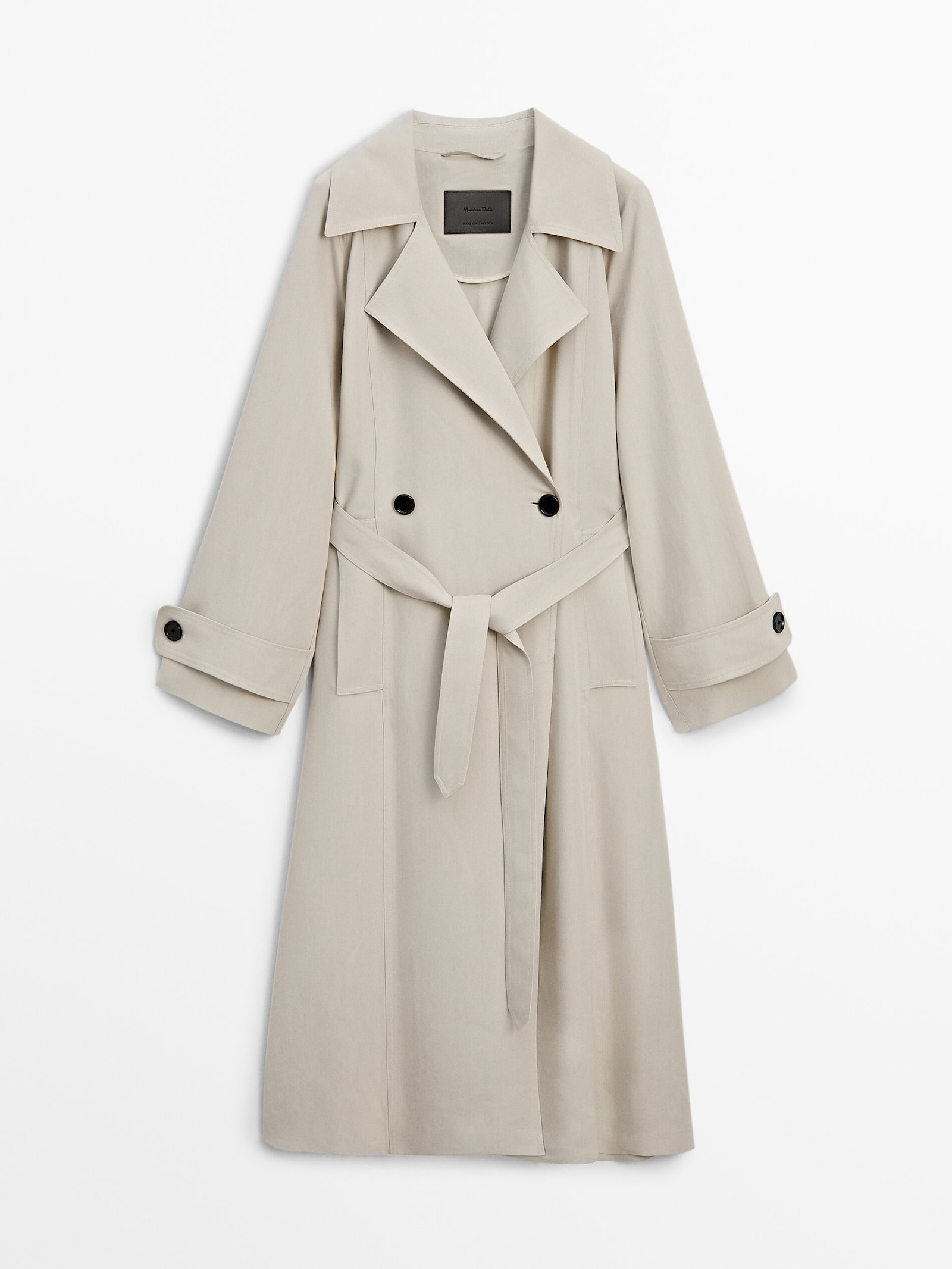 Loose-fitting trench coat with belt | Massimo Dutti US