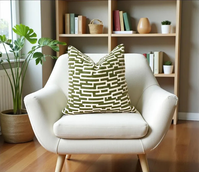 Olive Green Velvet Decorative Pillow Cover:Modern Home decoration | Etsy (Global)