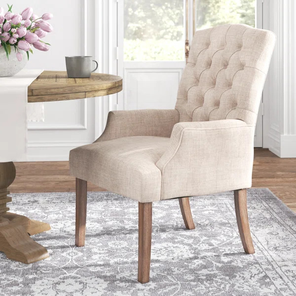 Lila Tufted Linen Upholstered Arm Chair | Wayfair North America