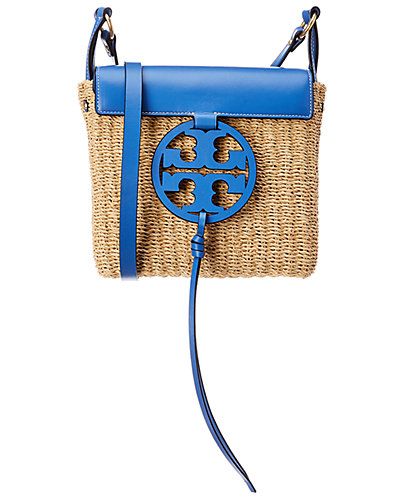 Tory Burch Miller Straw & Leather Crossbody | Gilt