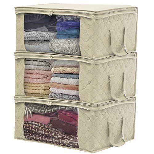 Sorbus Foldable Storage Bag Organizers, Clear Window & Carry Handles, Great for Clothes, Blankets... | Walmart (US)