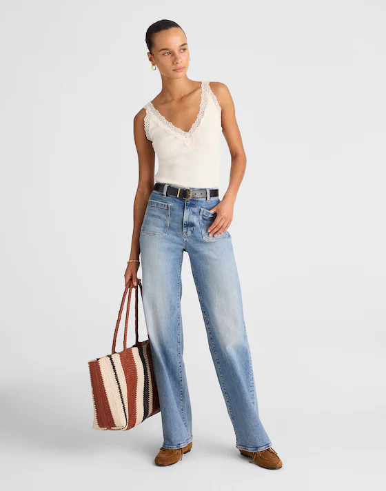 The Emmett Wide-Leg Full Length Jean: Patch Pocket Edition | Madewell | Madewell