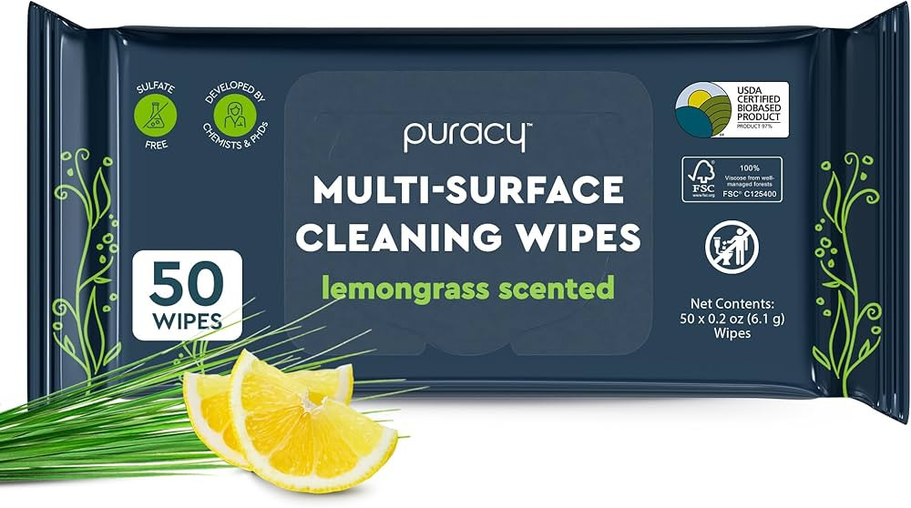 Amazon.com: Puracy All Purpose Cleaning Wipes \u2013 Non Toxic Multi-Surface Cleaner & Appliance ... | Amazon (US)