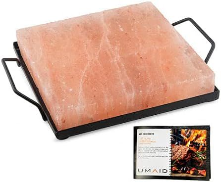 UMAID Natural Himalayan Salt Cooking Block With Iron Tray & Recipe Pamphlet (Medium 8X8X1.5) for ... | Amazon (US)