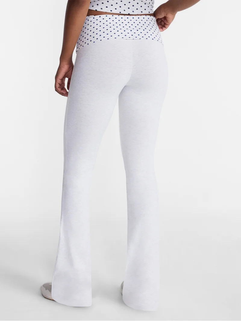 No Boundaries Flare Pants with Foldover Waistband, 32'' Inseam, Women's and Women's Plus XS-XXL | Walmart (US)