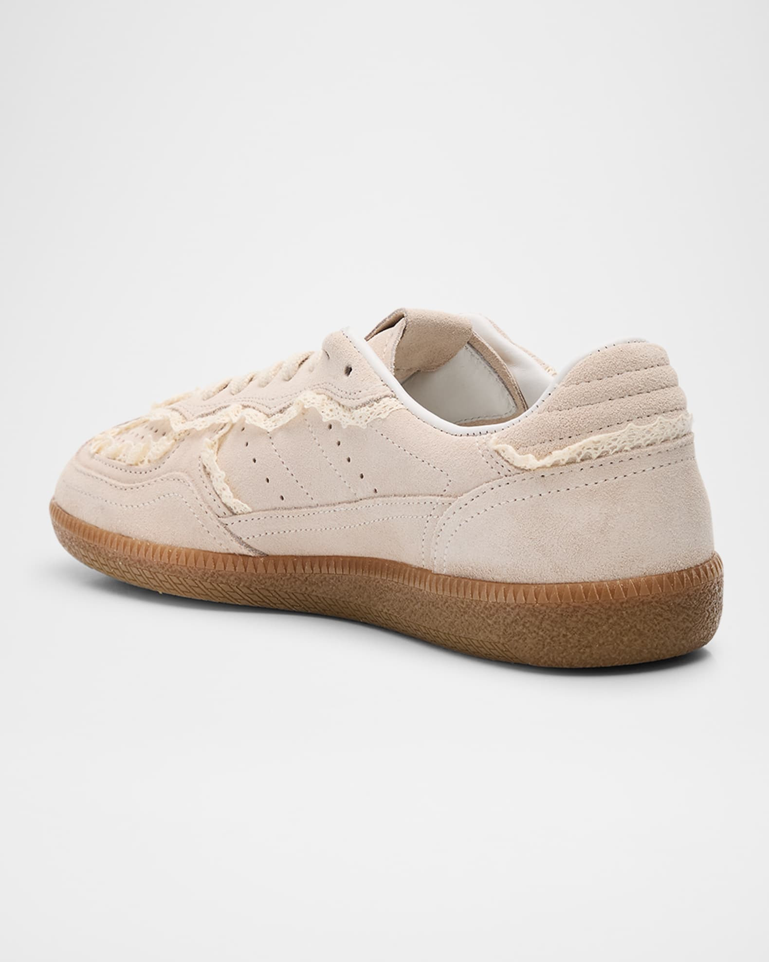 TB.490 Suede Crochet-Trim Sneakers | Neiman Marcus