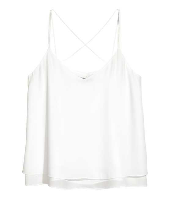 H&M - Double-layer Camisole Top - White - Women | H&M (US)