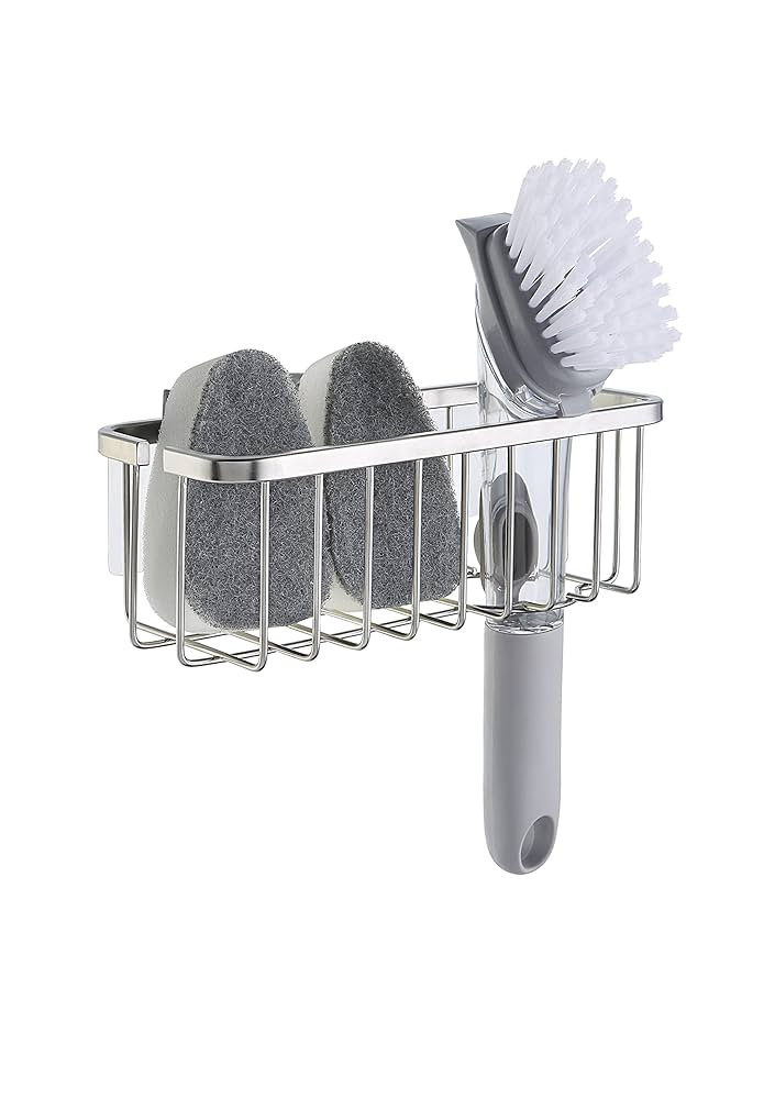SunnyPoint NeverRust Deluxe Kitchen & Bathroom Sink Sponge Holder Organizer with Adhesive Mount -... | Amazon (US)
