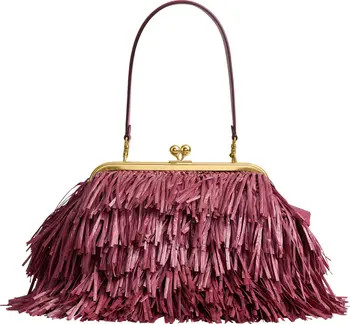 (6)6Kisslock Fringe Straw Frame BagCOACH | Nordstrom