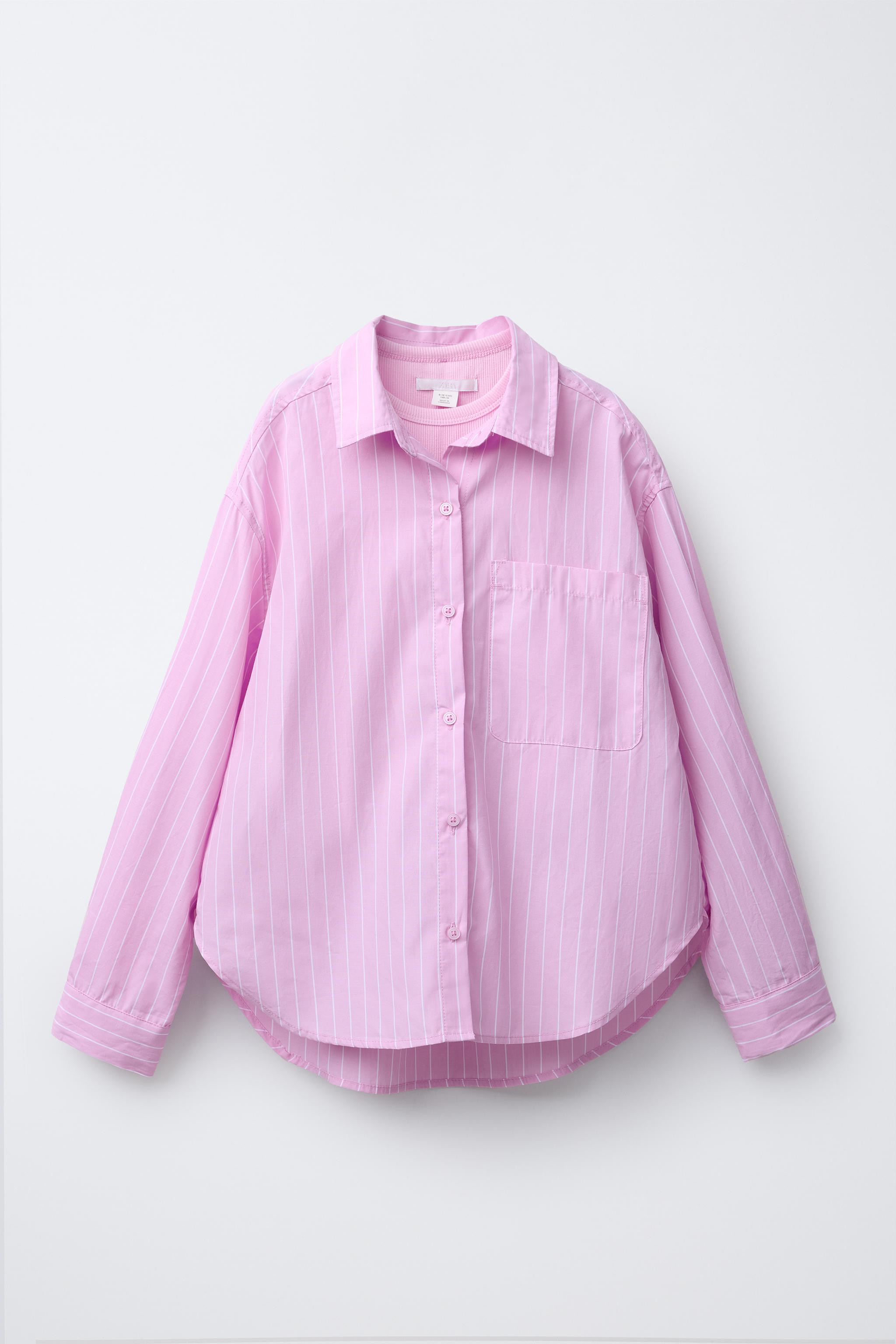 STRIPED POPLIN SHIRT AND RIBBED T-SHIRT PACK | Zara AU