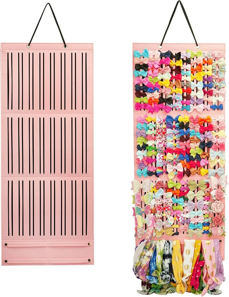 PACMAXI Baby Girl Hair Bows Holder, Hair Clips Storage Hanger For Ribbons, Hair Bows Organizer, B... | Amazon (US)