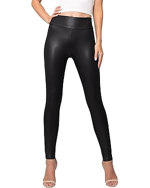 Conceited Leggings for Women in Luxe Velvet or Vegan Faux Leather - Available in Regular and Plus... | Amazon (US)