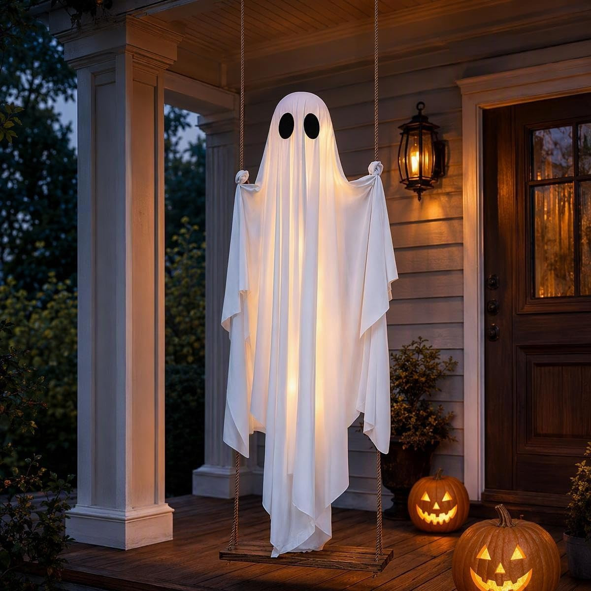 Truneeus Halloween 4.3 FT Large Hanging Swing Ghost Decorations | Amazon (US)