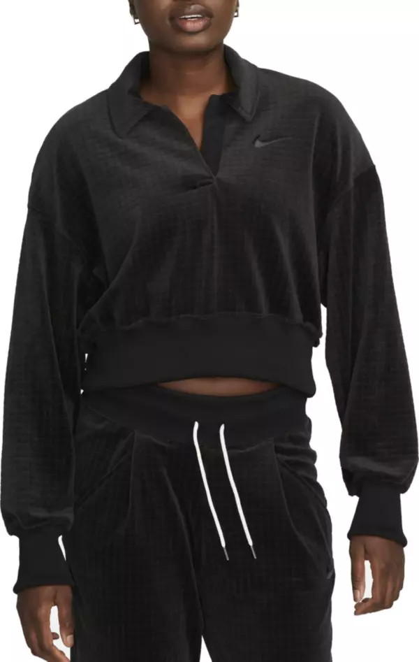 Nike Women's Sportswear Velour Polo | Dick's Sporting Goods | Dick's Sporting Goods