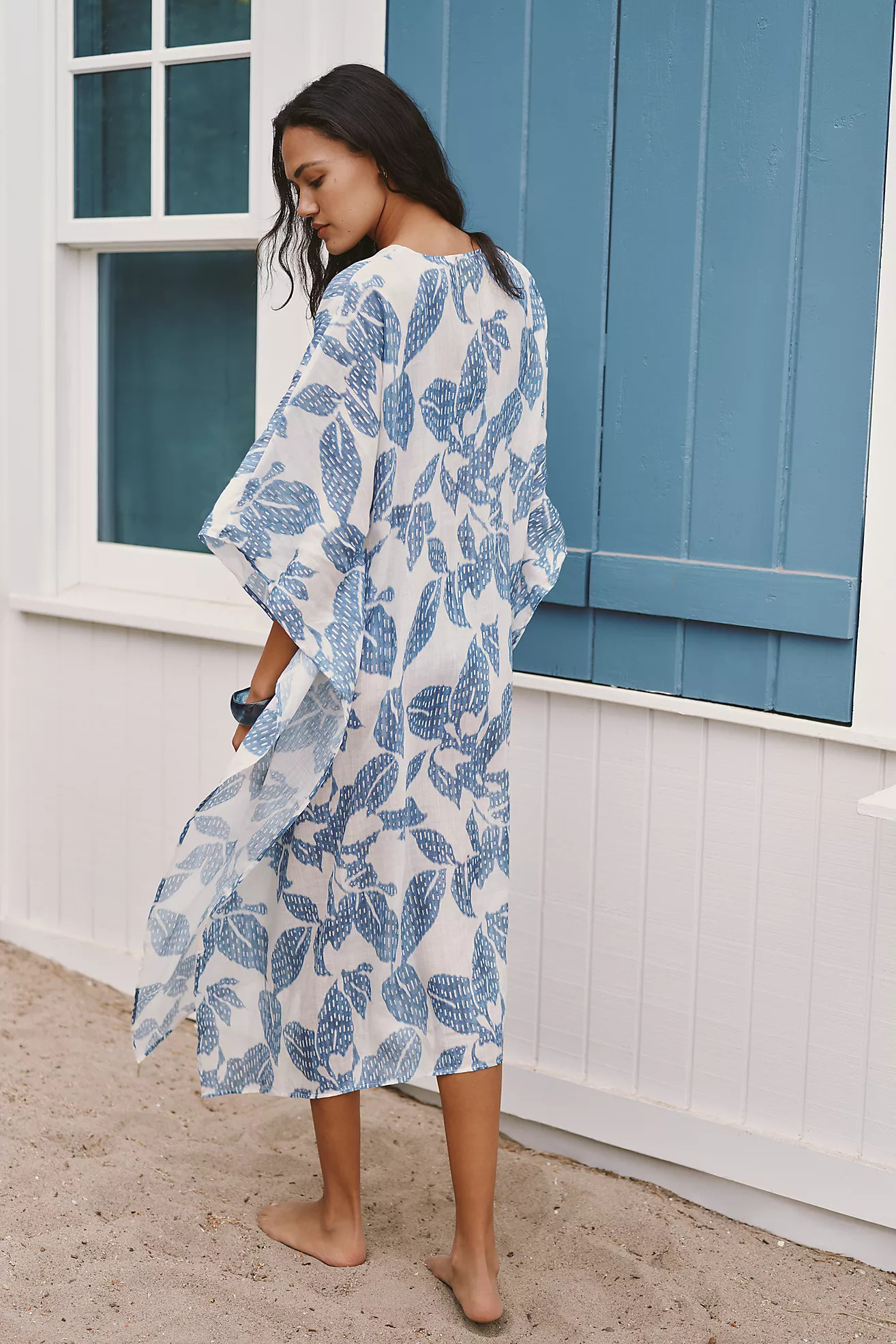 Celandine Botanical Sheer Kaftan | Anthropologie (US)