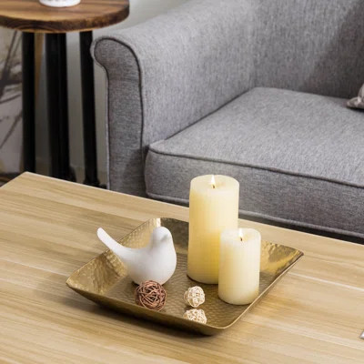 Brass Tone Hammered Square Display Platter Mercer41 | Wayfair North America