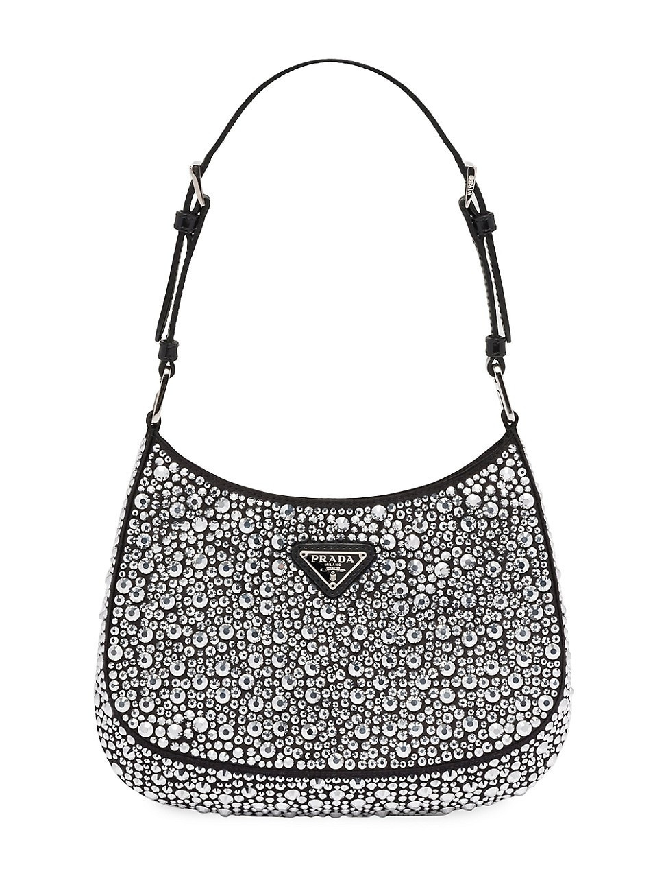 Women's Cleo Satin Shoulder Bag with Crystals - Silver | Saks Fifth Avenue