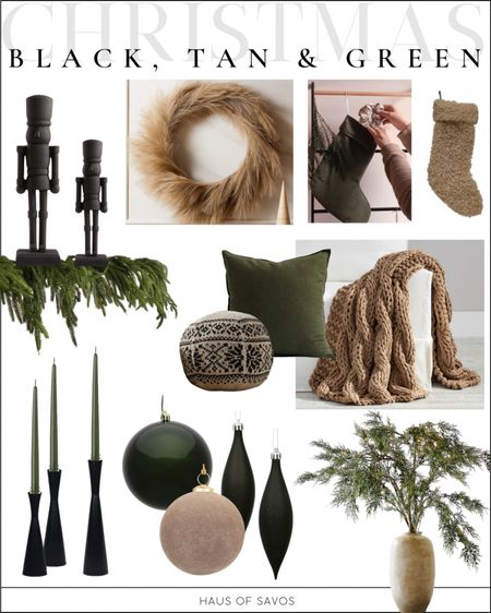 Unique Christmas color scheme idea 

Olive green Christmas decor, tan Christmas decor, velvet pillow, oversized throw, chunky throw, matte black Christmas decor, modern Christmas, minimalist Christmas, organic modern Christmas, modern wreath, tan stocking, Boucle stocking, pre lit branch, real looking garland, real touch garland, black ornaments, green ornaments, tan ornaments, holiday decor ideas 

#christmas #christmasdecorideas #modernchristmasdecor #minimalistchristmas #organicmodern #holidaydecor 

#LTKhome #LTKHoliday #LTKSeasonal