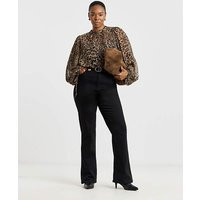 Super Stretch Denim Black Flared Jeans | Simply Be (UK)