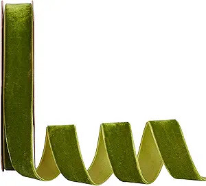 arricraft 18.5 Yards × 1 Inch Christmas Single Side Velvet Ribbon, Green Velvet Ribbon,Satin Rib... | Amazon (US)